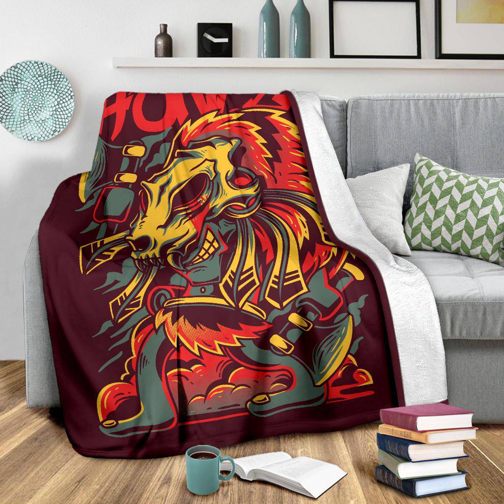 Premium Blanket Cartoon Was Born To Be Hunter - Top Content | POD Collection | Free Shipping