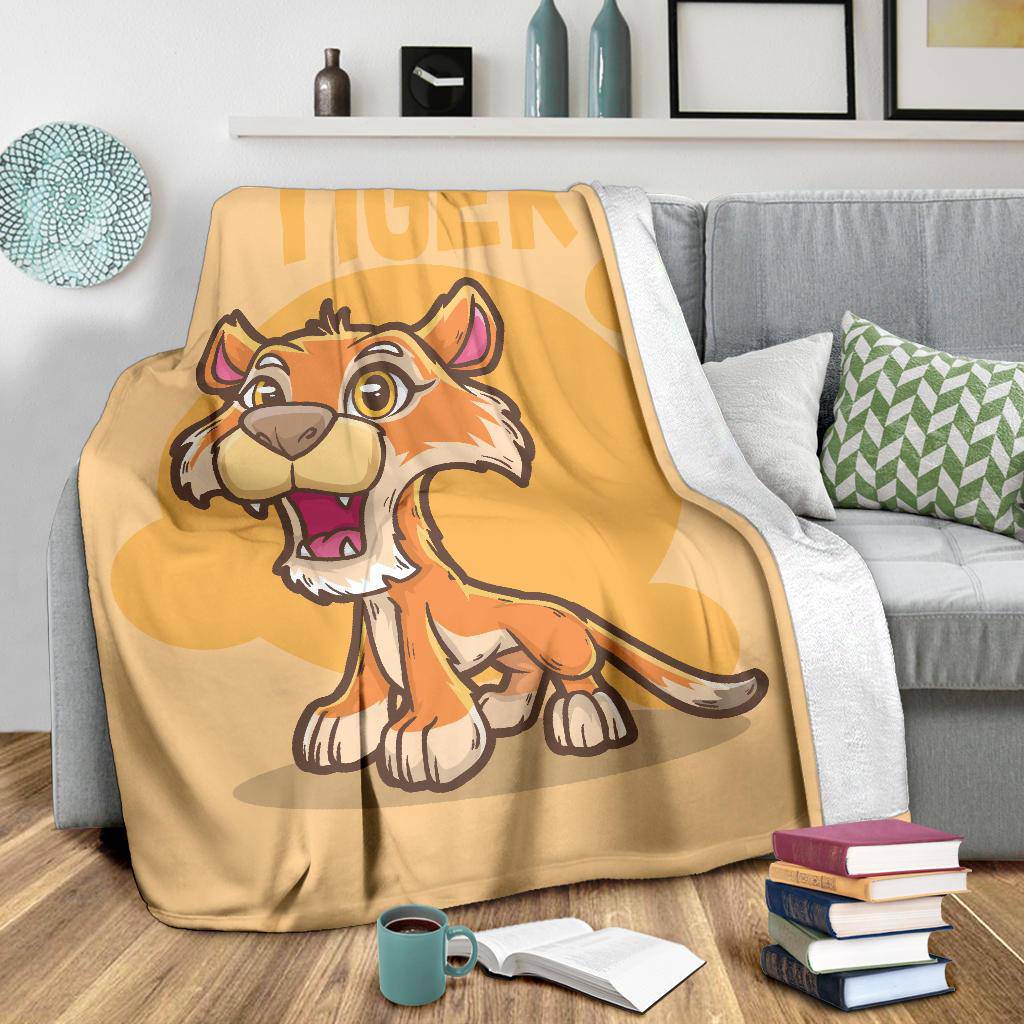 Baby Tiger Kids Cartoon Premium Blanket - Top Content | POD Collection | Free Shipping