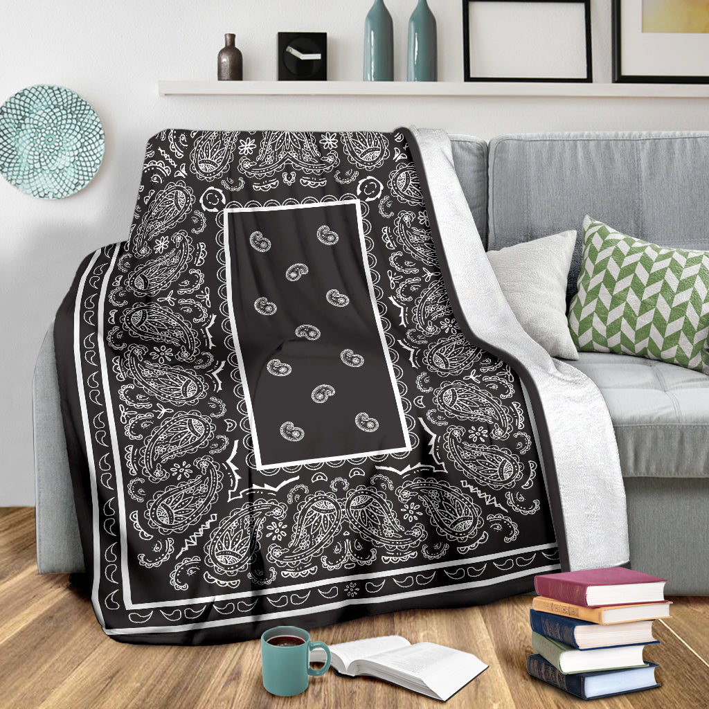 Ultra Plush Smokey Gray Bandana Blanket