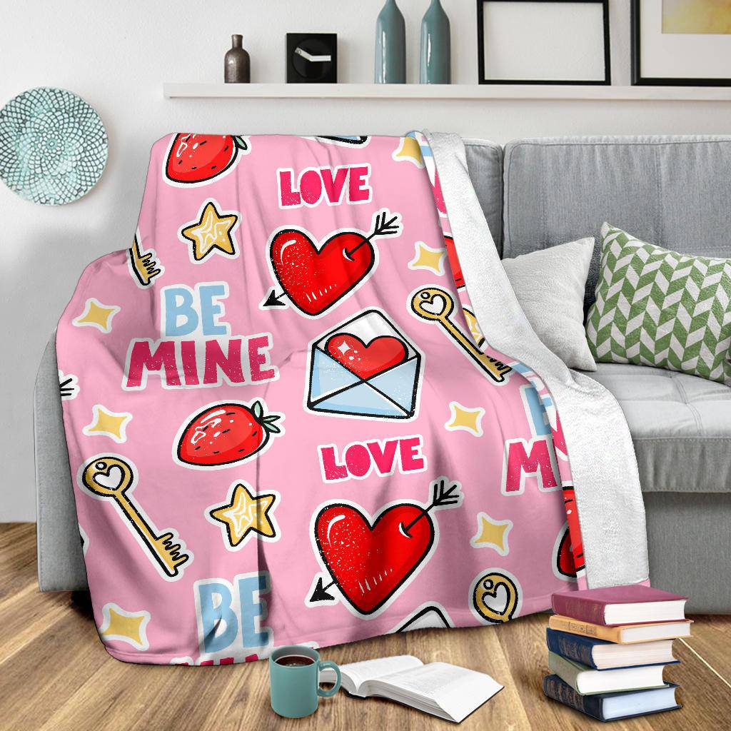 Valentine's Day Seamless Pattern, Be My Love Premium Blanket - Top Content | POD Collection | Free Shipping