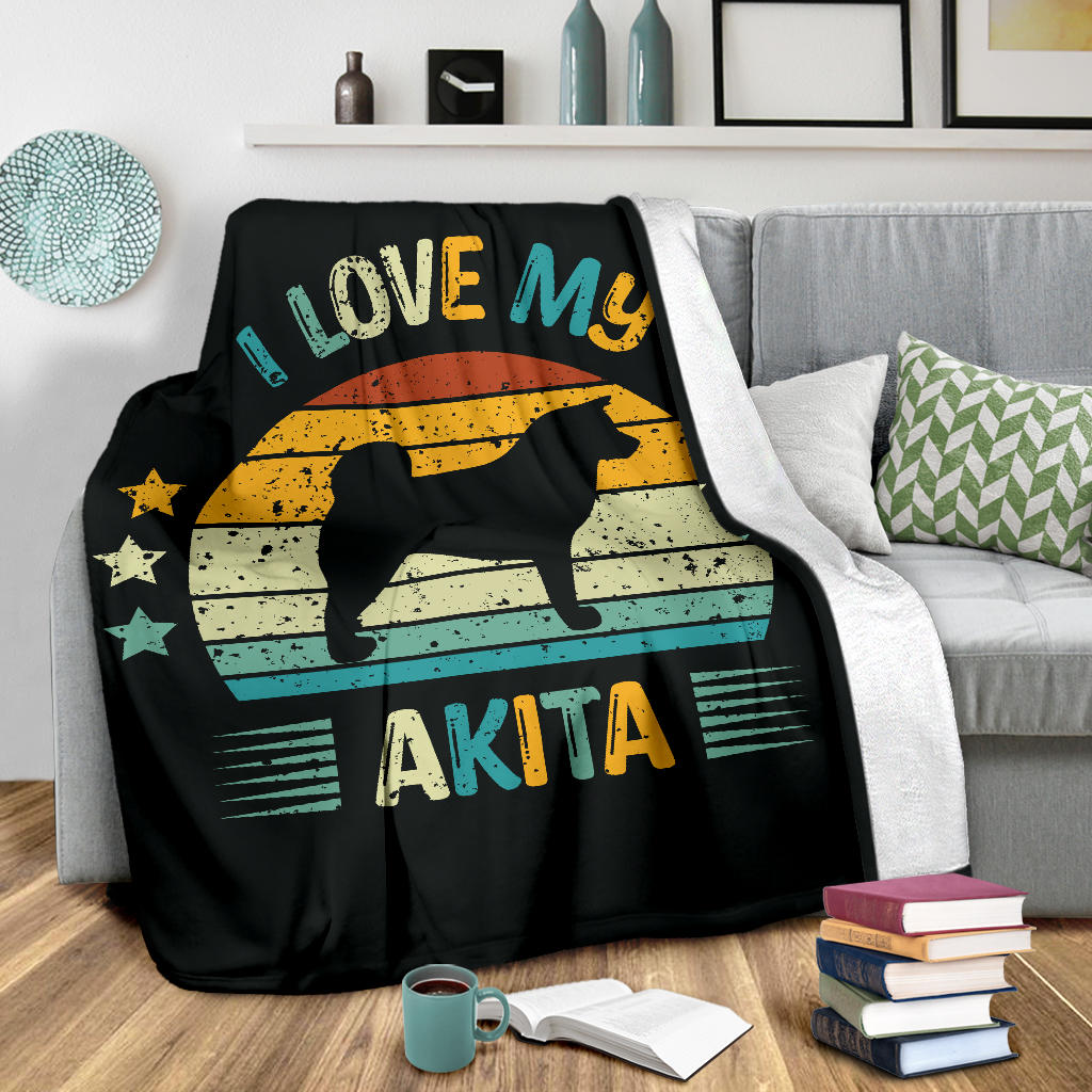 Akita Blanket, Akita Retro Blanket, Akita Throw Blanket, Akita Gifts