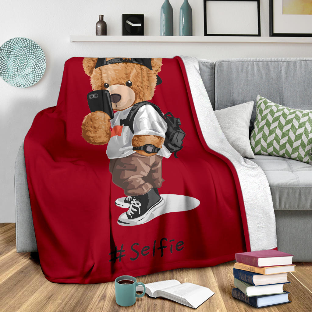 Teddy Red Selfie blanket - Top Content | POD Collection | Free Shipping