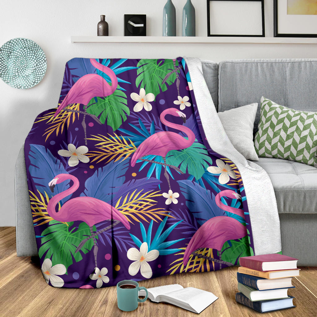 flamingo flowers jungle blanket - Top Content | POD Collection | Free Shipping