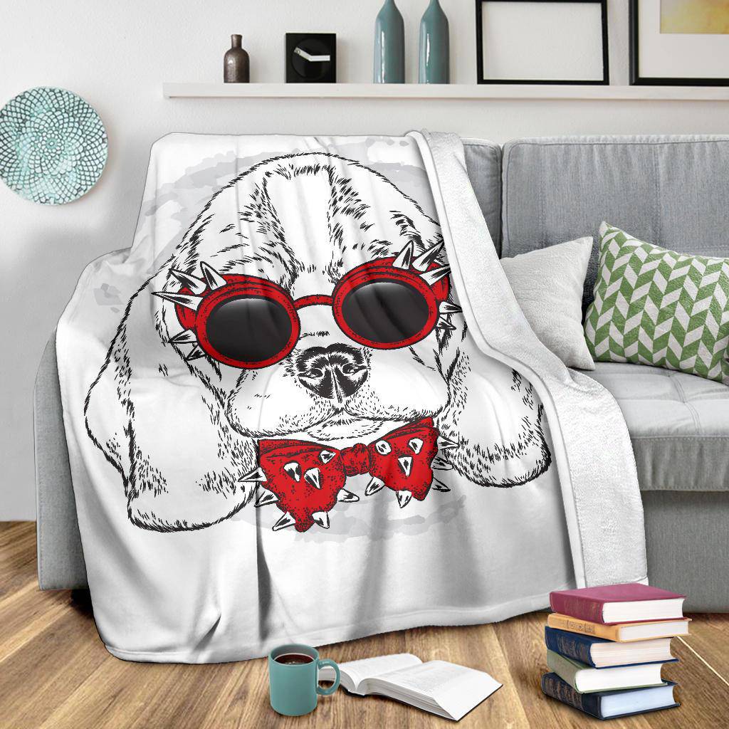 Stylish Dog Puppy Drawing Premium Blanket - Top Content | POD Collection | Free Shipping