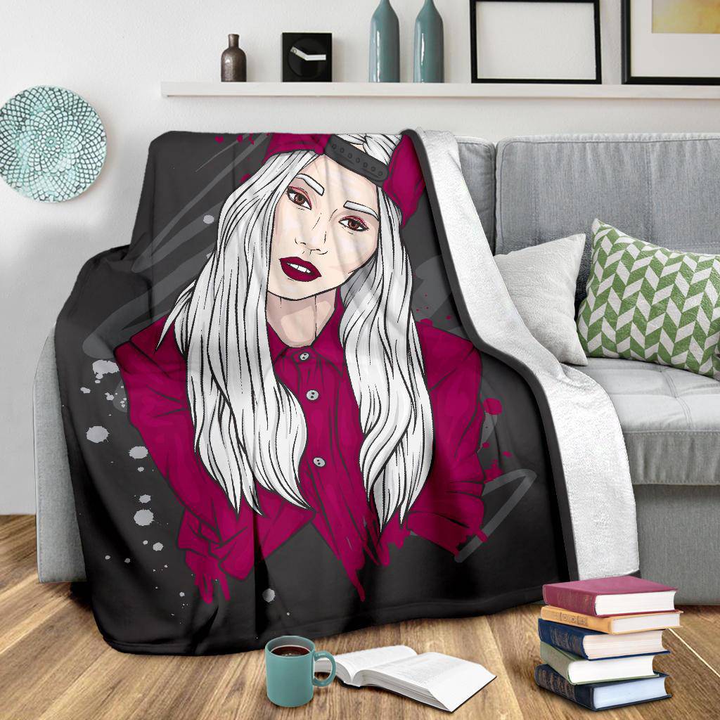 Premium Blanket Stylish Girl Hip Hop Cartoon - Top Content | POD Collection | Free Shipping