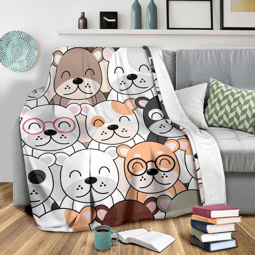 Cute Dogs Cartoon Pattern Premium Blanket - Top Content | POD Collection | Free Shipping