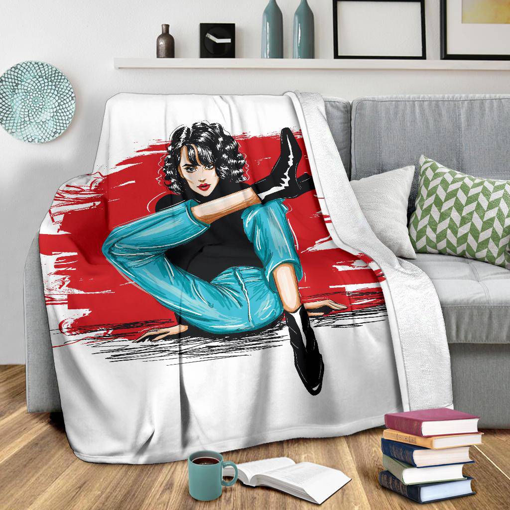 Cool Stylish Woman Posing Premium Blanket - Top Content | POD Collection | Free Shipping