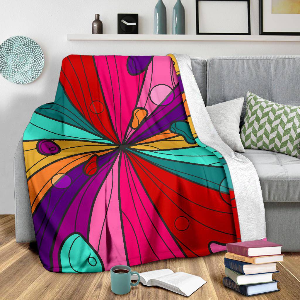 Hand Drawn Colourful Vivid Groovy Background Premium Blanket - Top Content | POD Collection | Free Shipping