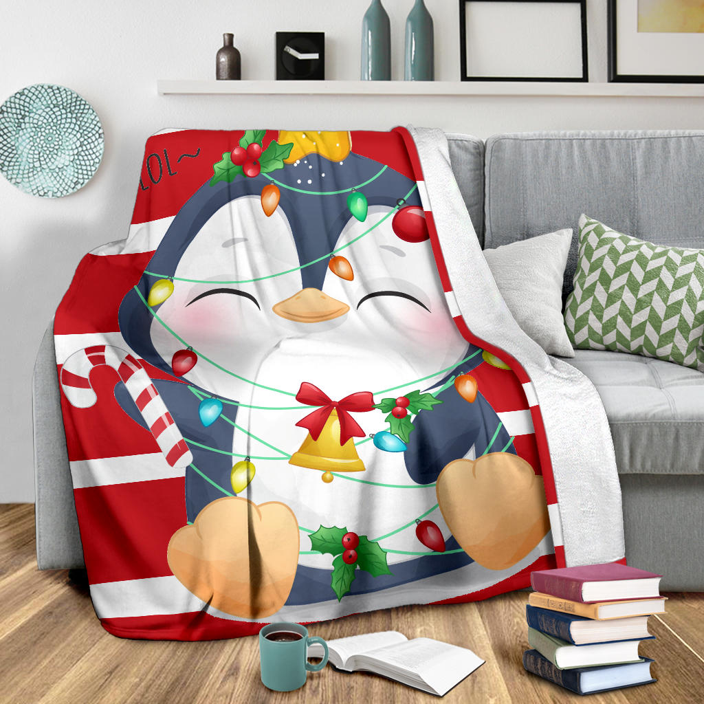 cute doodle penguin merry christmas blanket - Top Content | POD Collection | Free Shipping