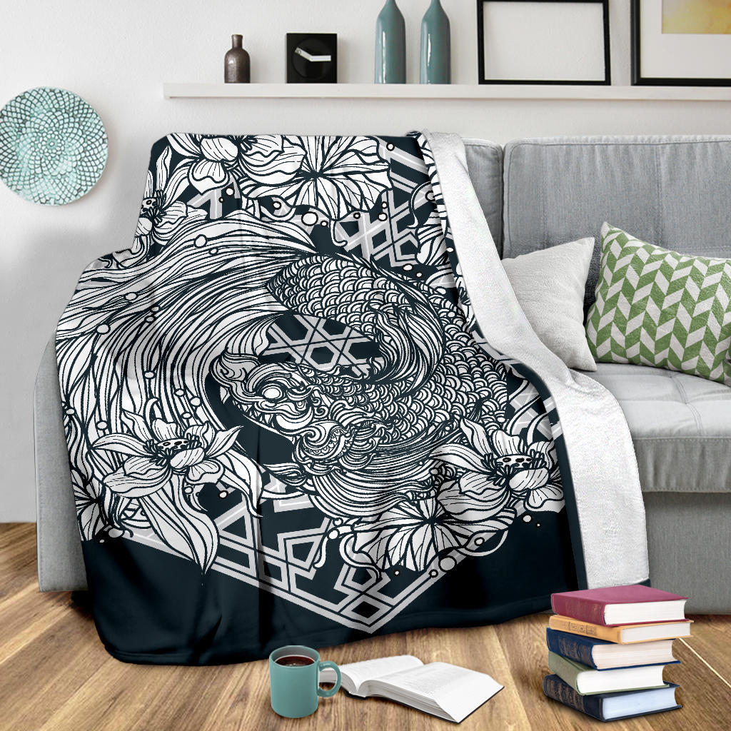 tattoo art thai in pond with lotus flowers blanket - Top Content | POD Collection | Free Shipping