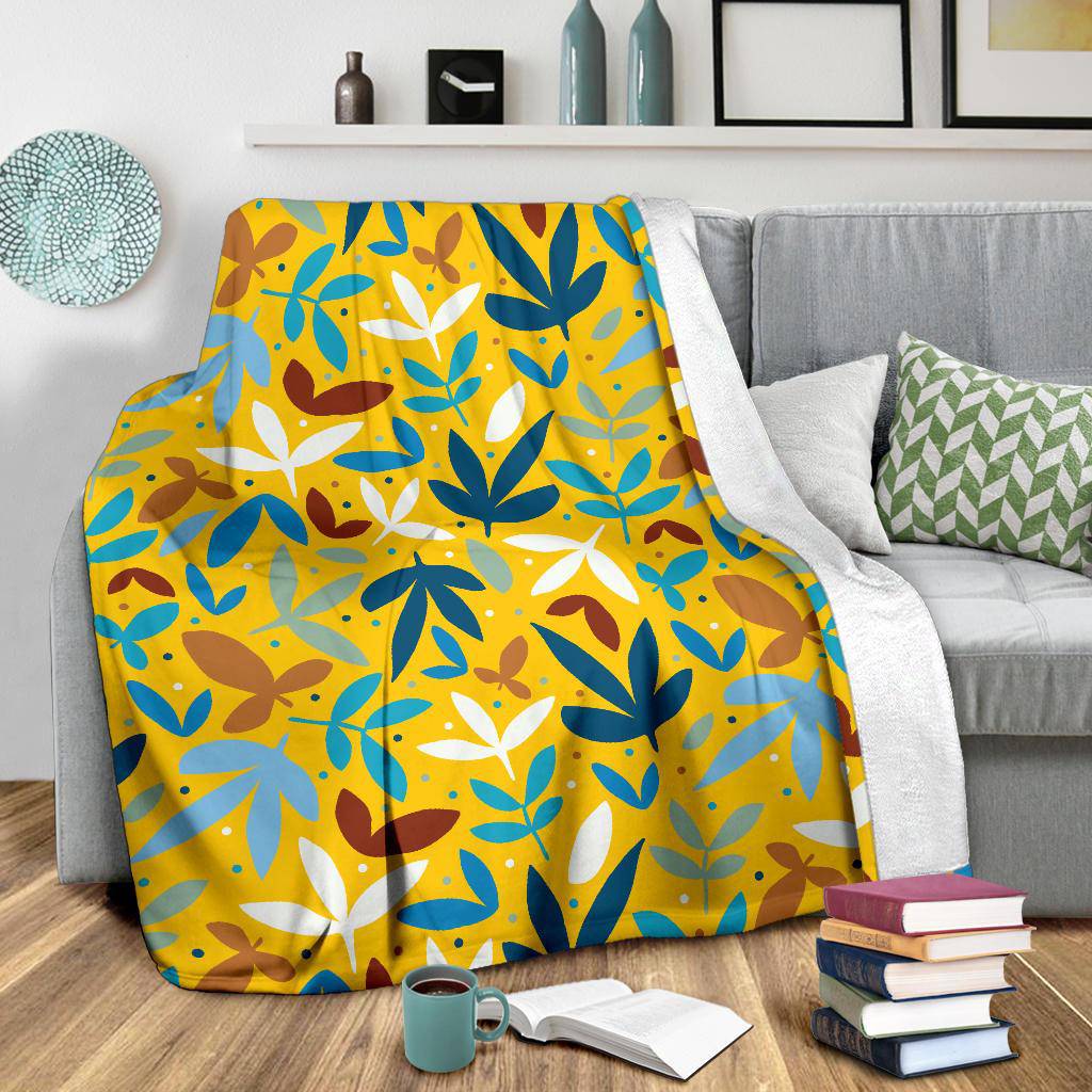 Colourful Autumn Leaves Yellow Premium Blanket - Top Content | POD Collection | Free Shipping