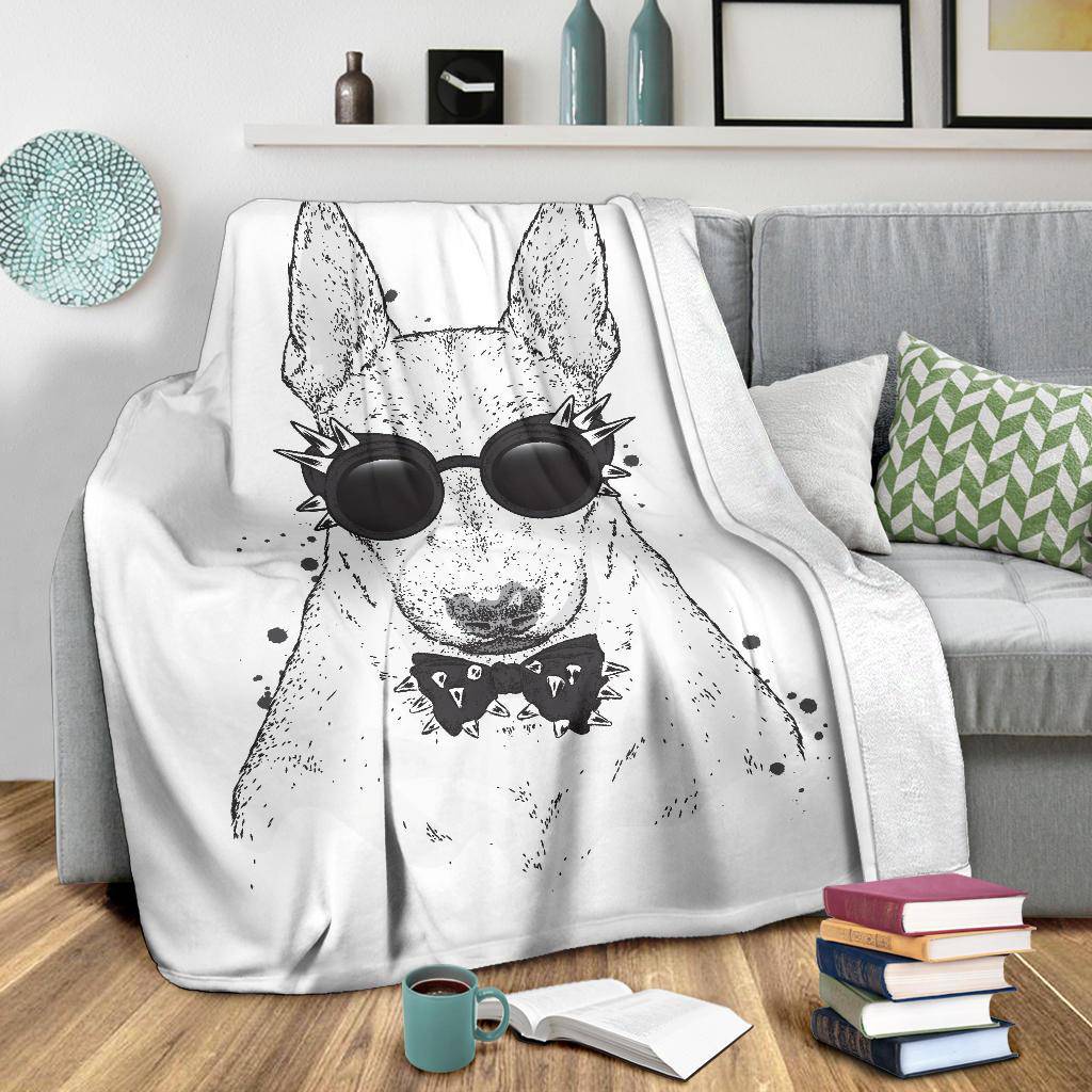 Cool Hipster Dog with Stylish Sunglasses Premium Blanket - Top Content | POD Collection | Free Shipping