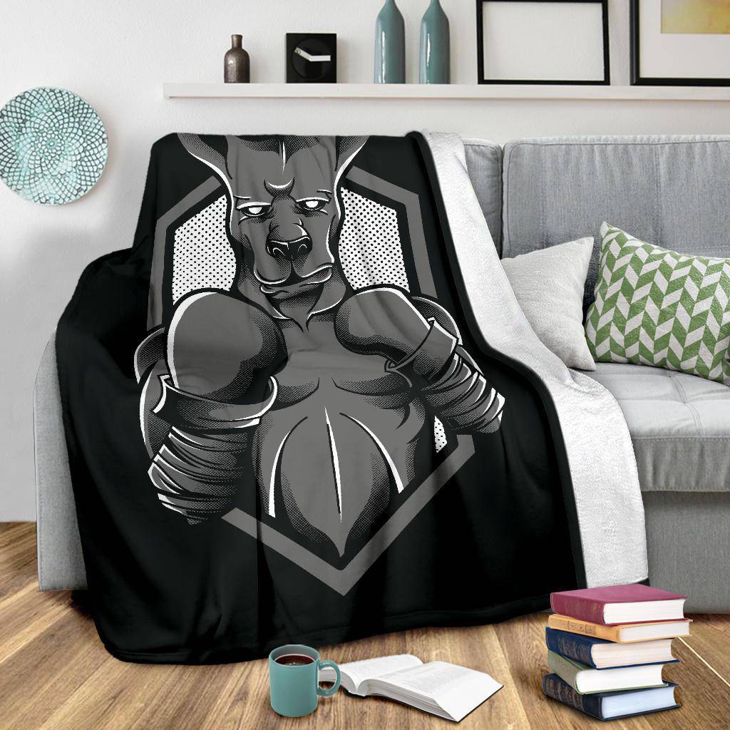 Kangaroo Boxing Fighter Cartoon Premium Blanket - Top Content | POD Collection | Free Shipping