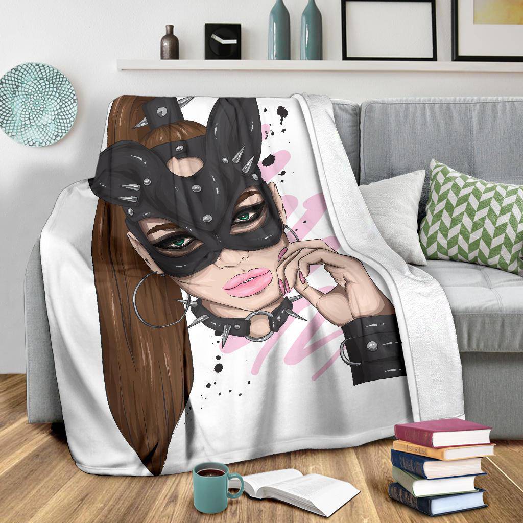 Beautiful Mask Girl Cartoon Premium Blanket - Top Content | POD Collection | Free Shipping