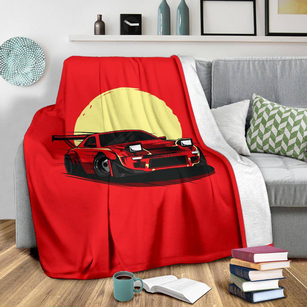 Moon Red Speed Car Premium Blanket - Top Content | POD Collection | Free Shipping