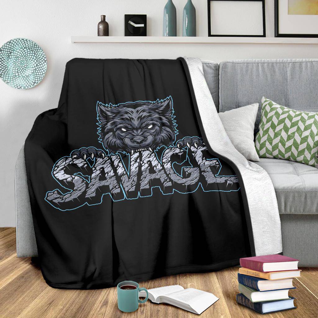 Premium Blanket Savage Aggressive Wolf Cartoon - Top Content | POD Collection | Free Shipping