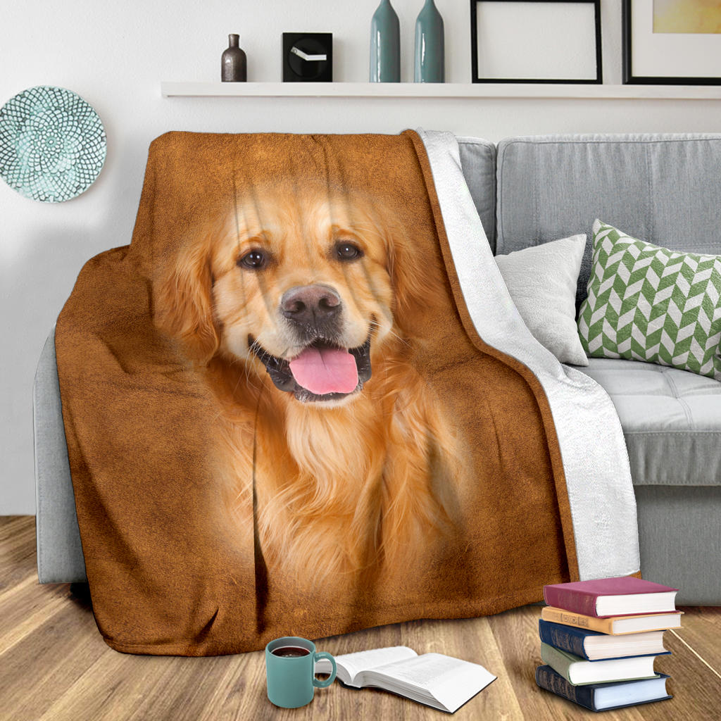 Golden Retriever Face Hair Blanket