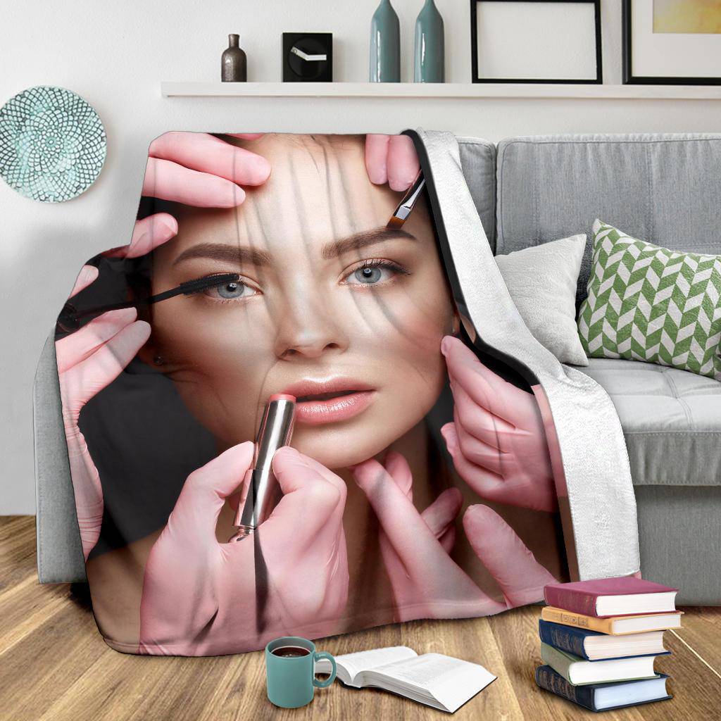 Beauty hands face makeup premium blanket - Top Content | POD Collection | Free Shipping