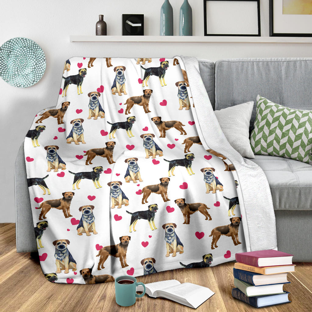 Border Terrier Heart Blanket