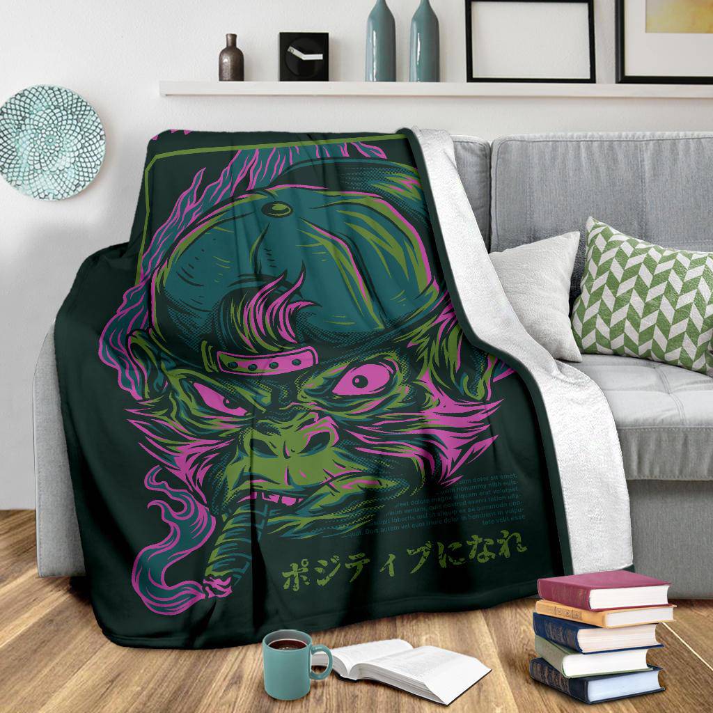 Mastermind Monkey Japanese Art Premium Blanket - Top Content | POD Collection | Free Shipping