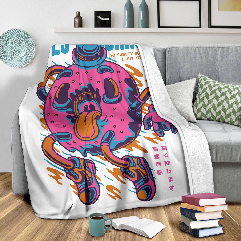 Fly Sweet Doughnut Art Cartoon Premium Blanket - Top Content | POD Collection | Free Shipping