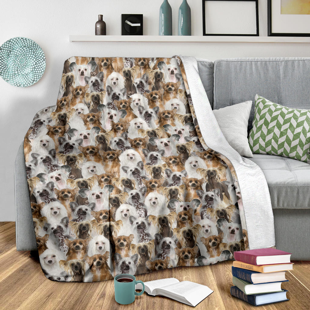 Chinese Crested Dog Full Face Blanket