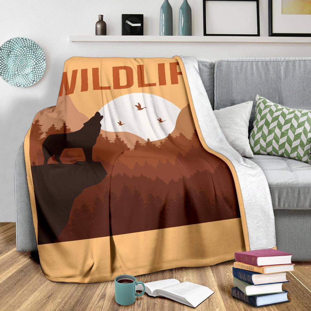 Wild Life Wolf Howling Premium Blanket - Top Content | POD Collection | Free Shipping