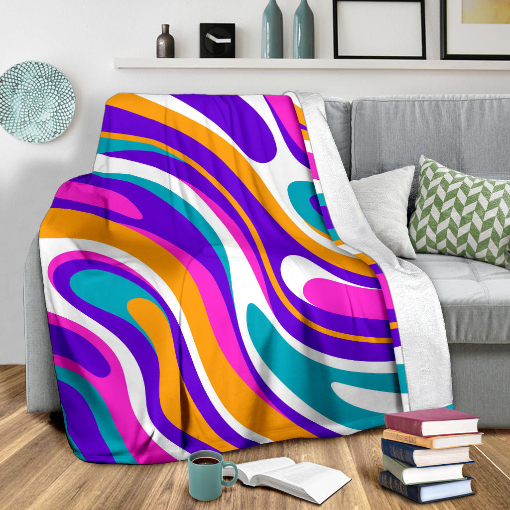 Psychedelic Groovy Background Blanket