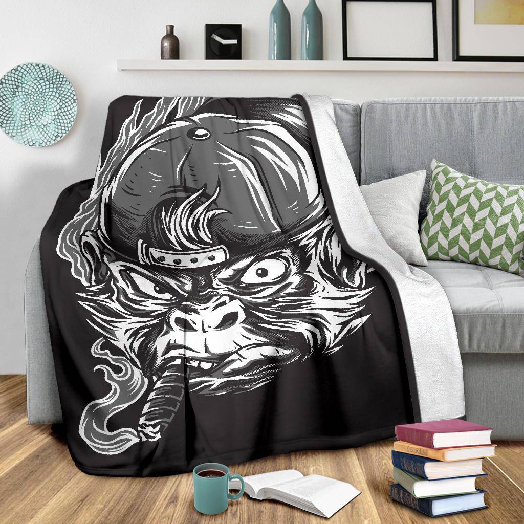 Mastermind Monkey Cartoon Premium Blanket - Top Content | POD Collection | Free Shipping