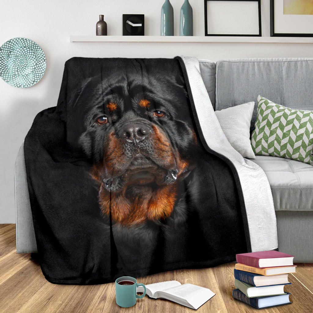 Rottweiler Face Hair Blanket