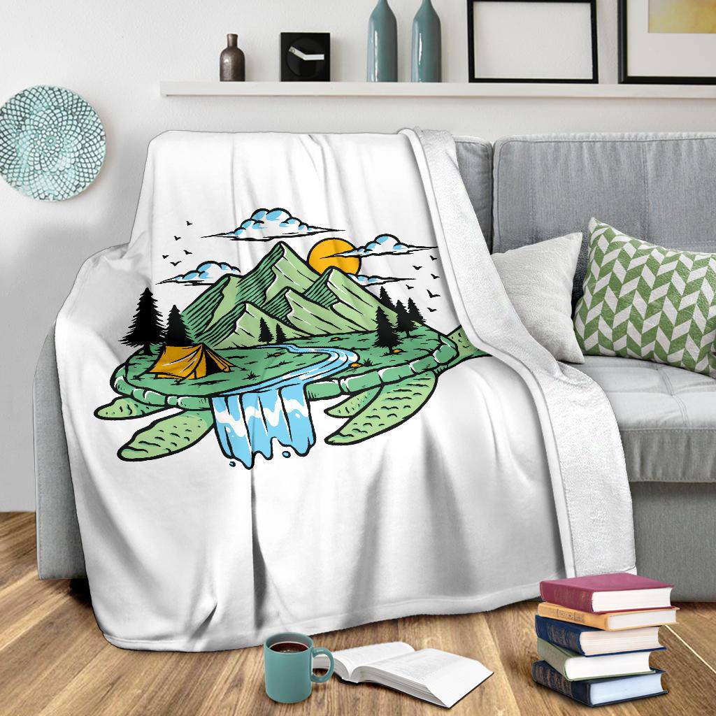 Cool Nature Inside Turtle Illustration Premium Blanket - Top Content | POD Collection | Free Shipping