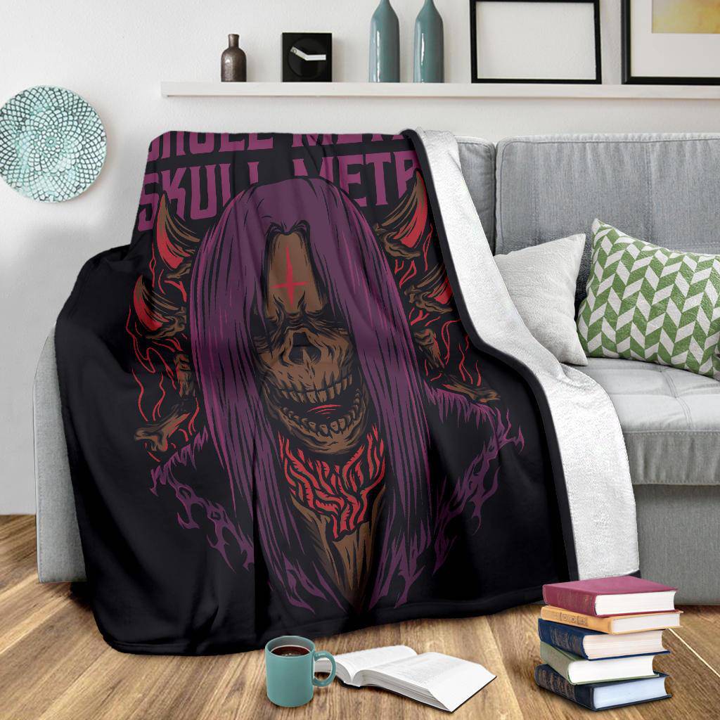 Skull Metal Funny Art Cartoon Premium Blanket - Top Content | POD Collection | Free Shipping