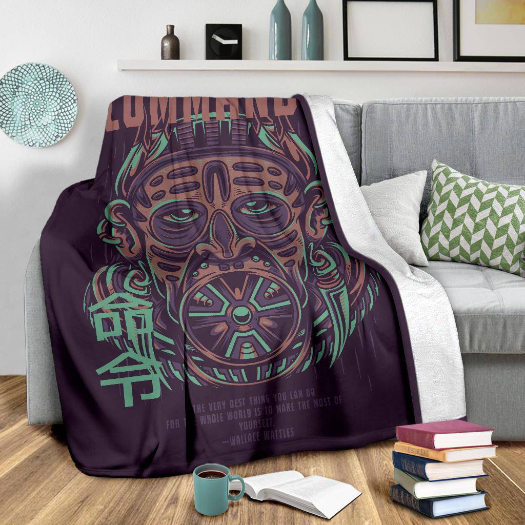 Commando Art Cartoon with Quoute Premium Blanket - Top Content | POD Collection | Free Shipping