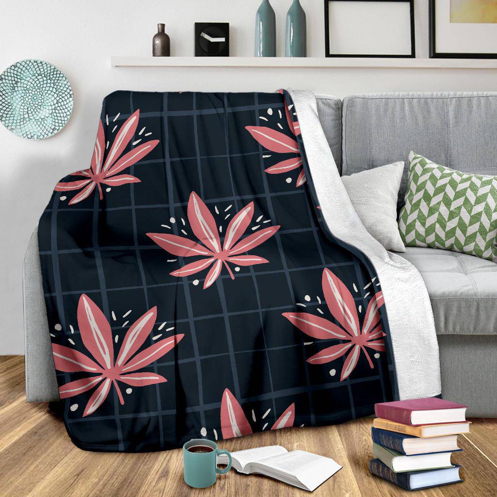 Pink Cannabis Weed Leaves Pattern Premium Blanket - Top Content | POD Collection | Free Shipping