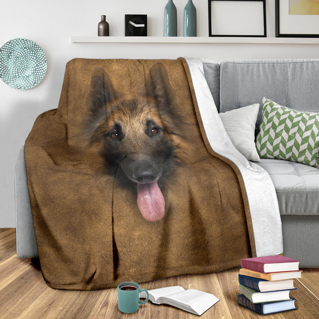 Tervuren Dog Face Hair Blanket