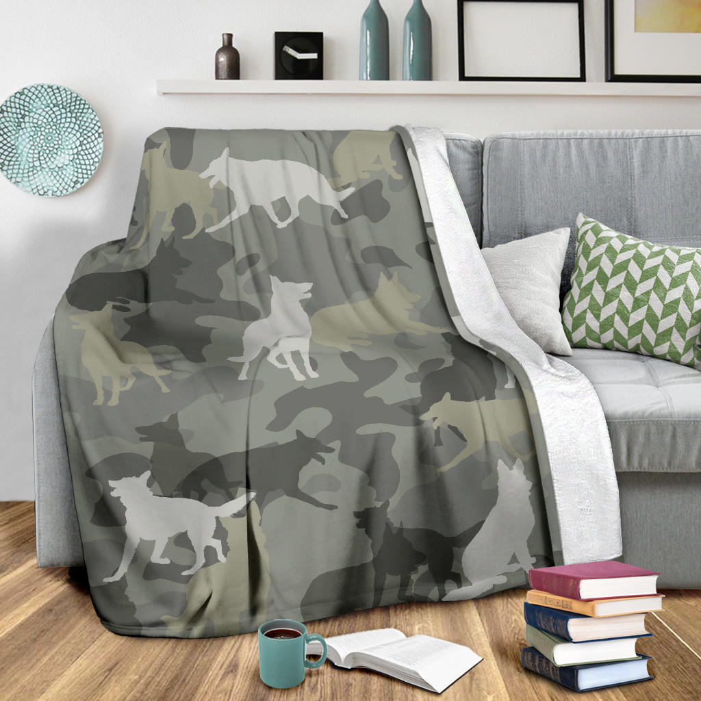 German Shepherd Camo Blanket