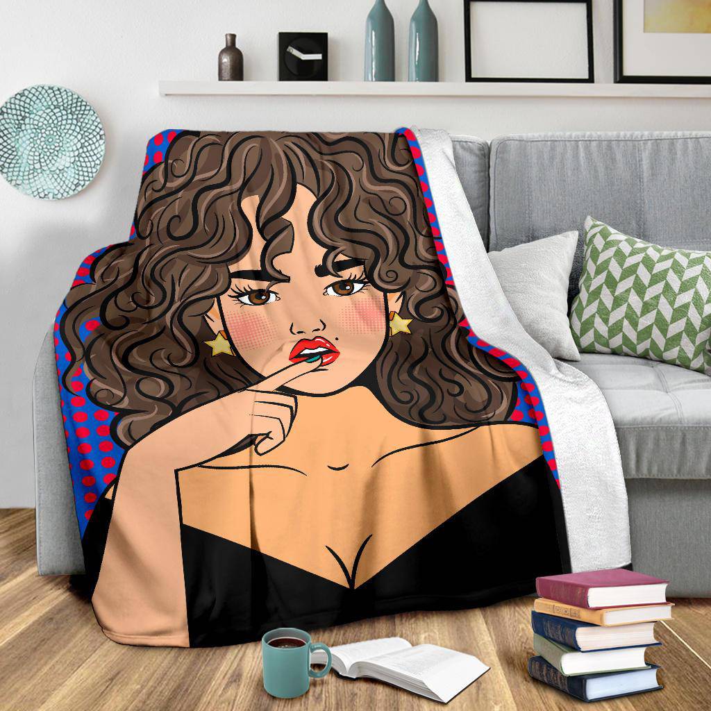 Wow pop art girl Premium Blanket - Top Content | POD Collection | Free Shipping