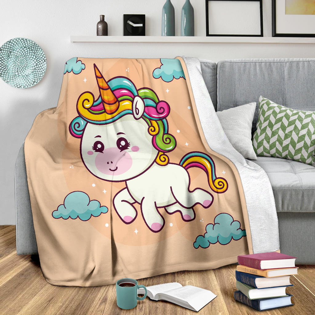 Hand Drawn Unicorn Sky Blanket