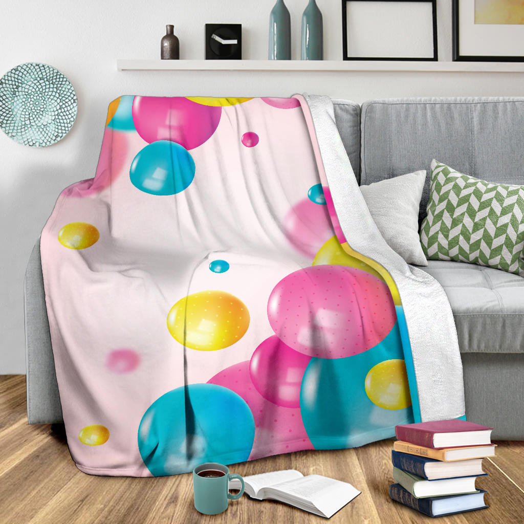 colorful Glossy Balls Background Blanket