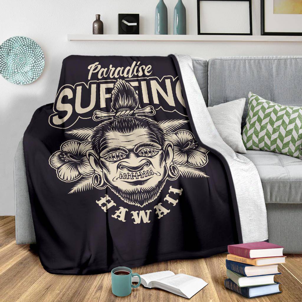 Surfing Paradise Hawaii Cartoon Style Premium Blanket - Top Content | POD Collection | Free Shipping