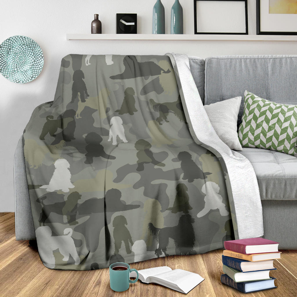 Portuguese Water Dog Camo Blanket