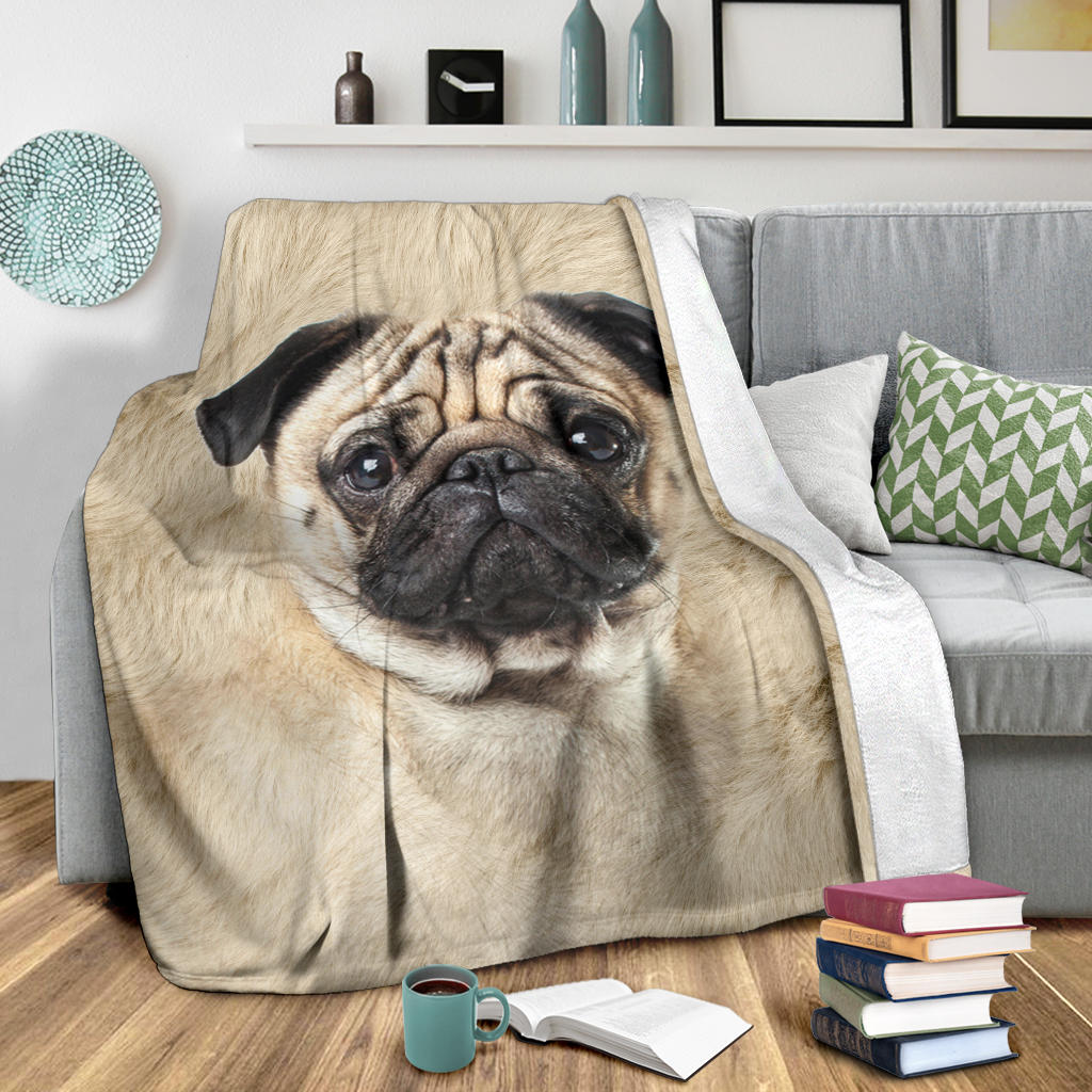 Pug Face Hair Blanket