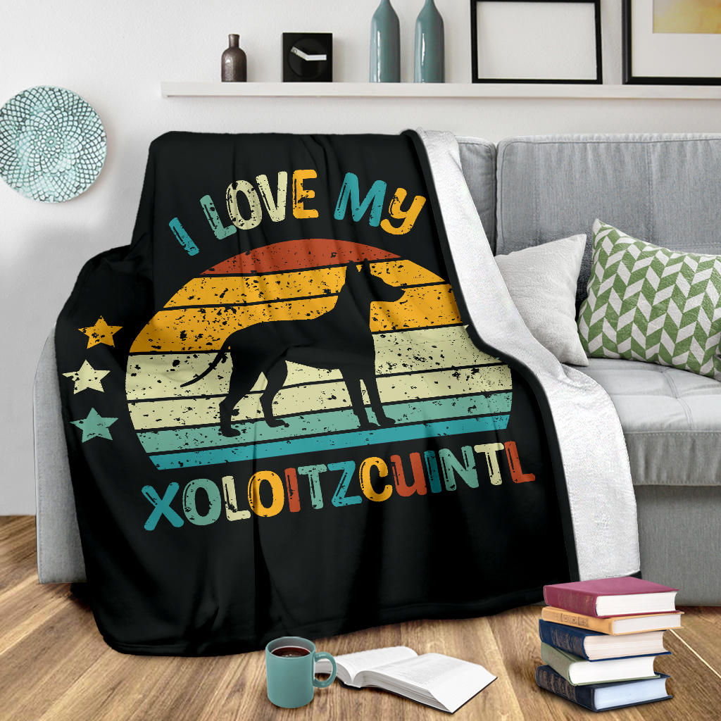 Xoloitzcuintle Blanket, Xoloitzcuintle Retro Blanket, Xoloitzcuintle Throw Blanket, Xoloitzcuintle Gifts