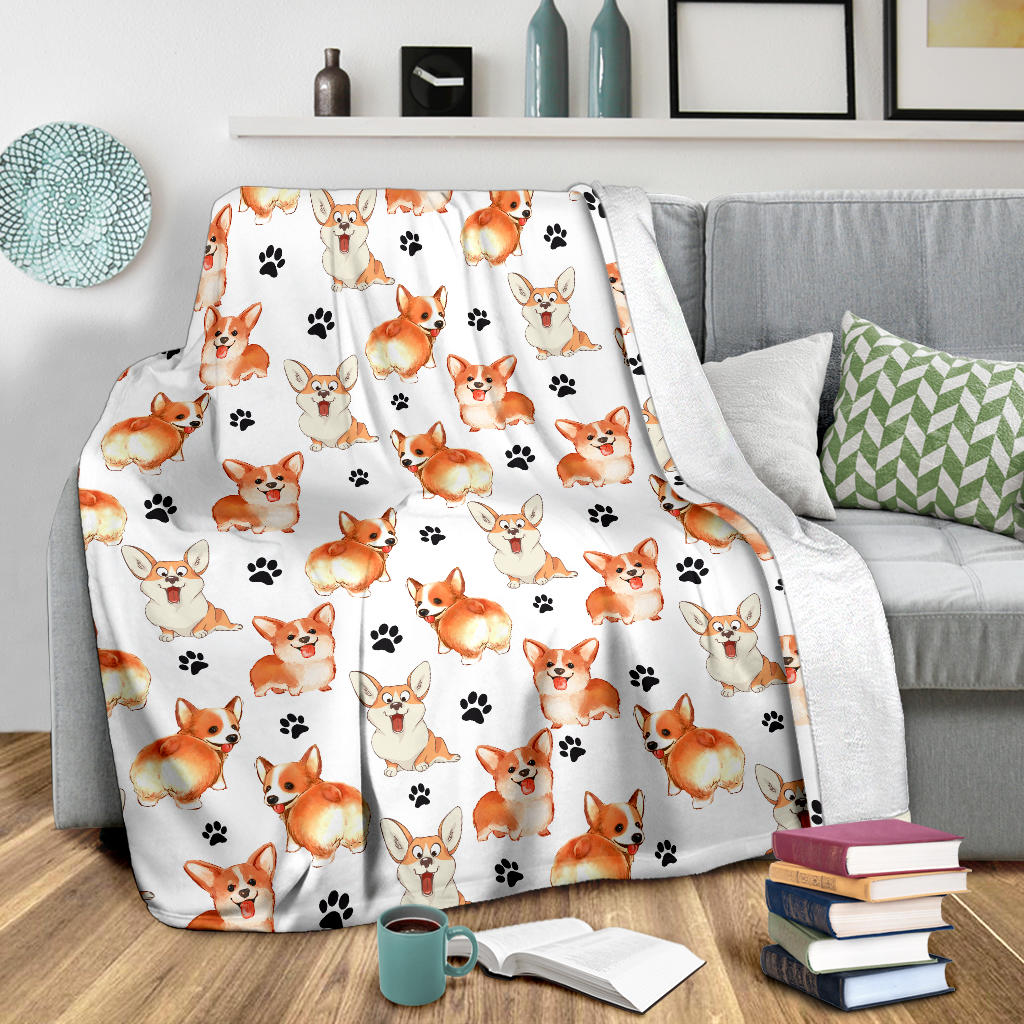 Welsh Corgi Paw Blanket