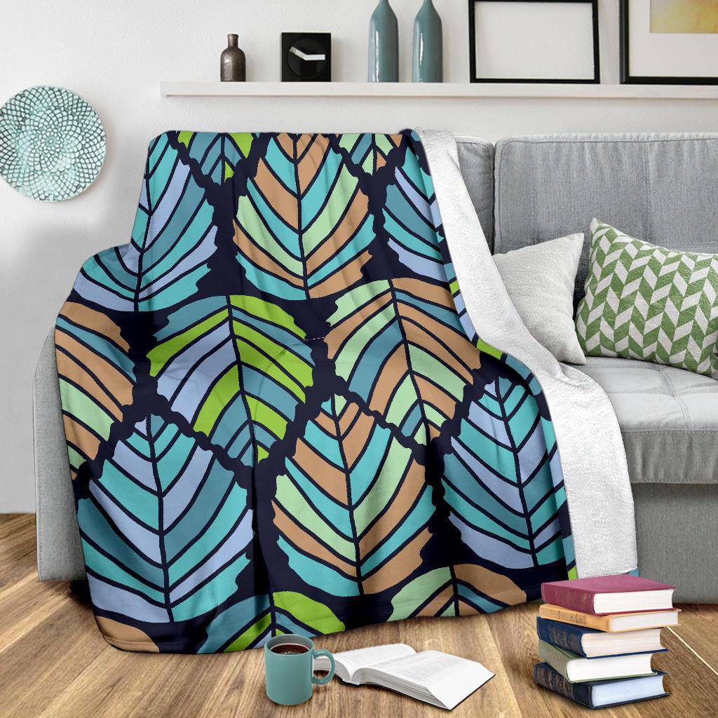 Symmetrical Colorful Leaf Pattern Premium Blanket - Top Content | POD Collection | Free Shipping