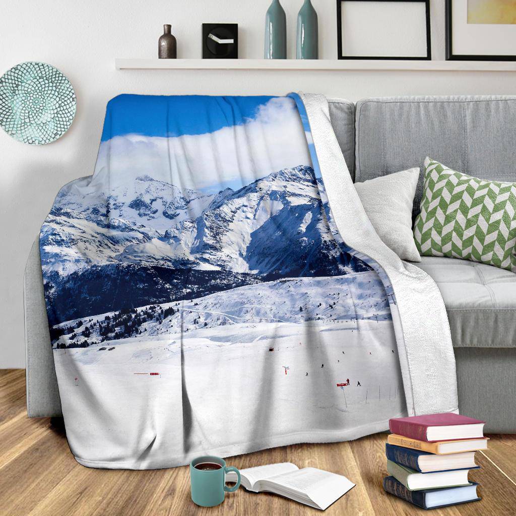 Nature Mountain Winter Snow Premium Blanket - Top Content | POD Collection | Free Shipping