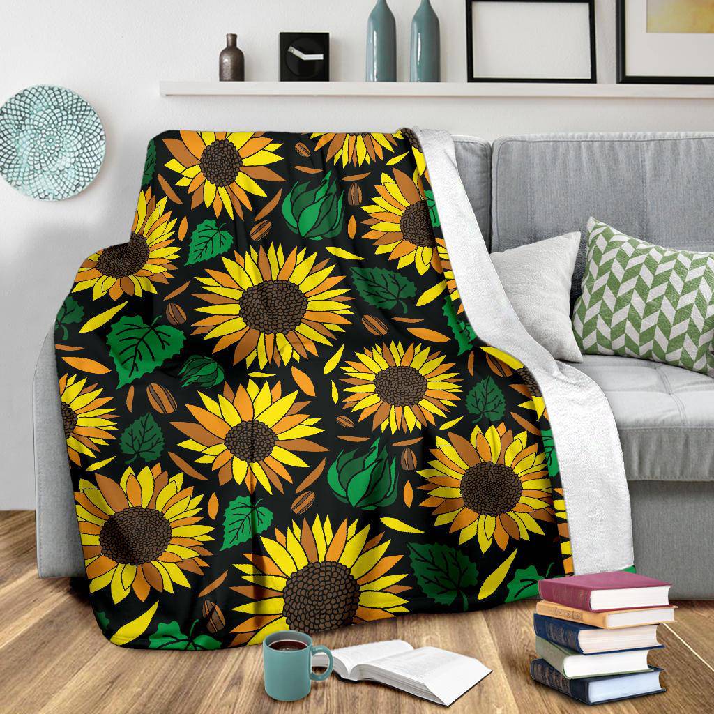 Sunflower Pattern, Plant Lover, Floral Premium Blanket - Top Content | POD Collection | Free Shipping