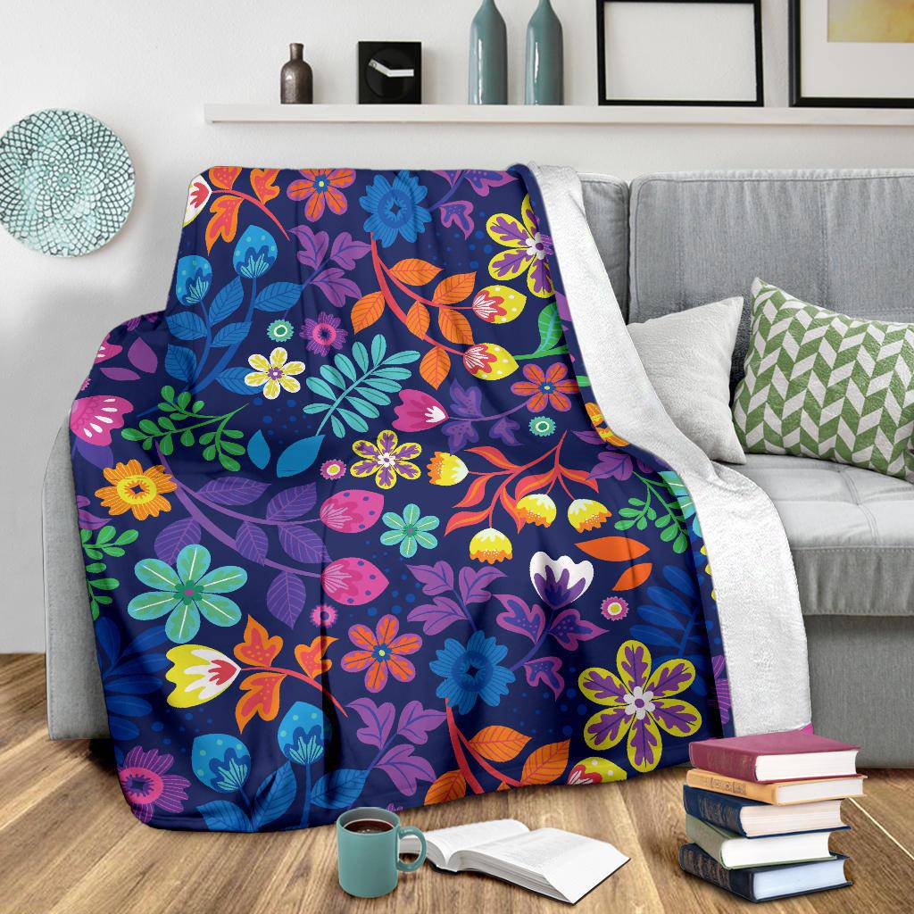 Hand Drawn Exotic Floral Pattern Premium Blanket - Top Content | POD Collection | Free Shipping