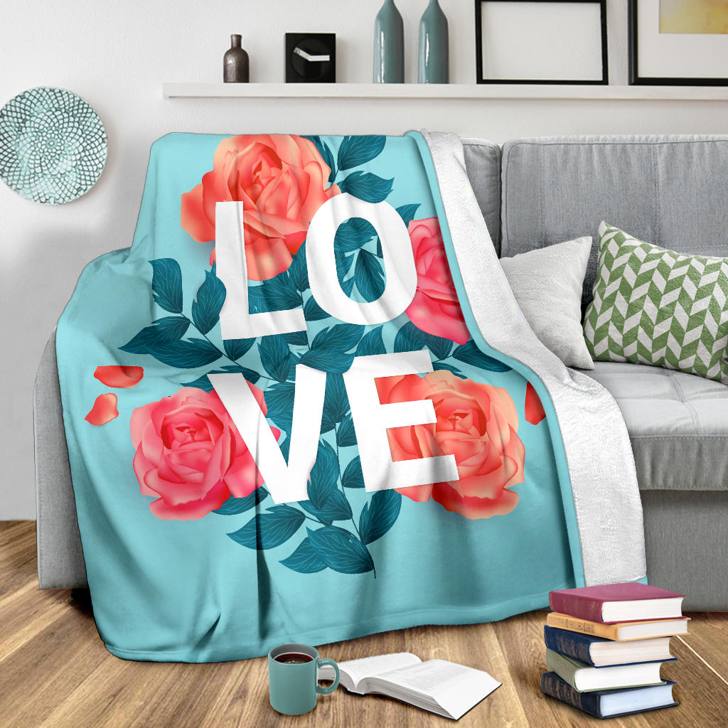 Love Red Roses Valentine Blanket