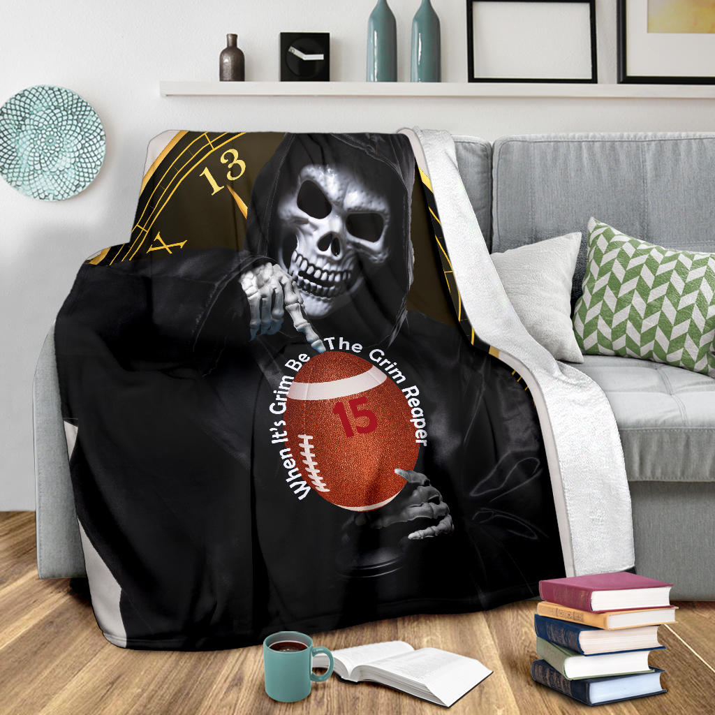 Chiefs Grim Reaper Grey Blanket